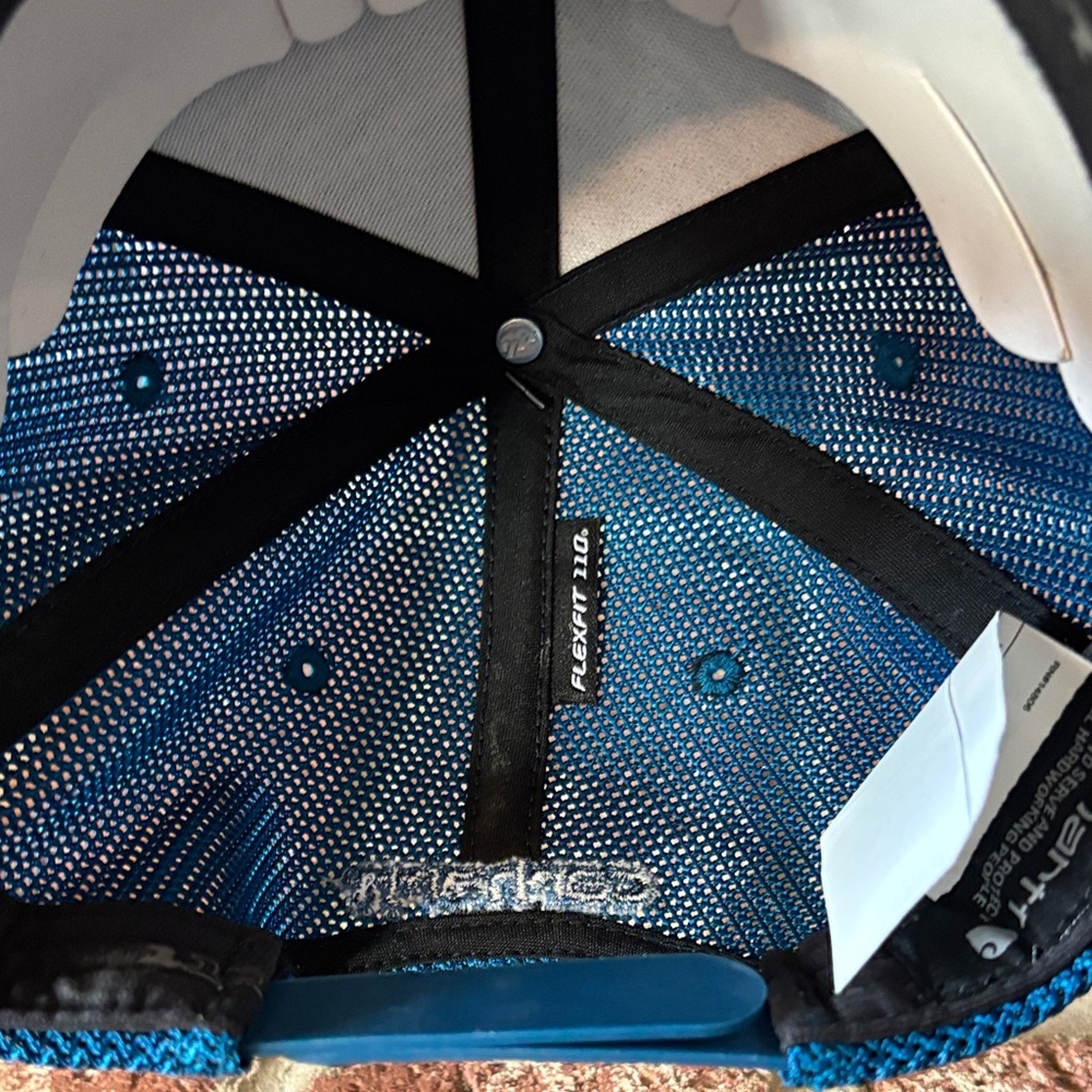 Carhartt Bright Blue Mesh-Back Flexfit Trucker Hat - Picture 9 of 9